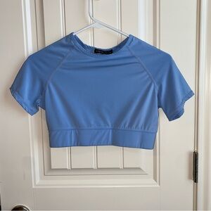 Blue athletic crop top